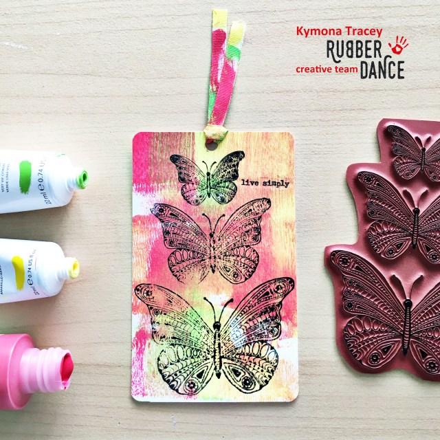 rubber dance stamp butterflies