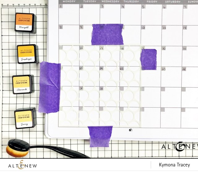 Decorating wall calendar with stencils