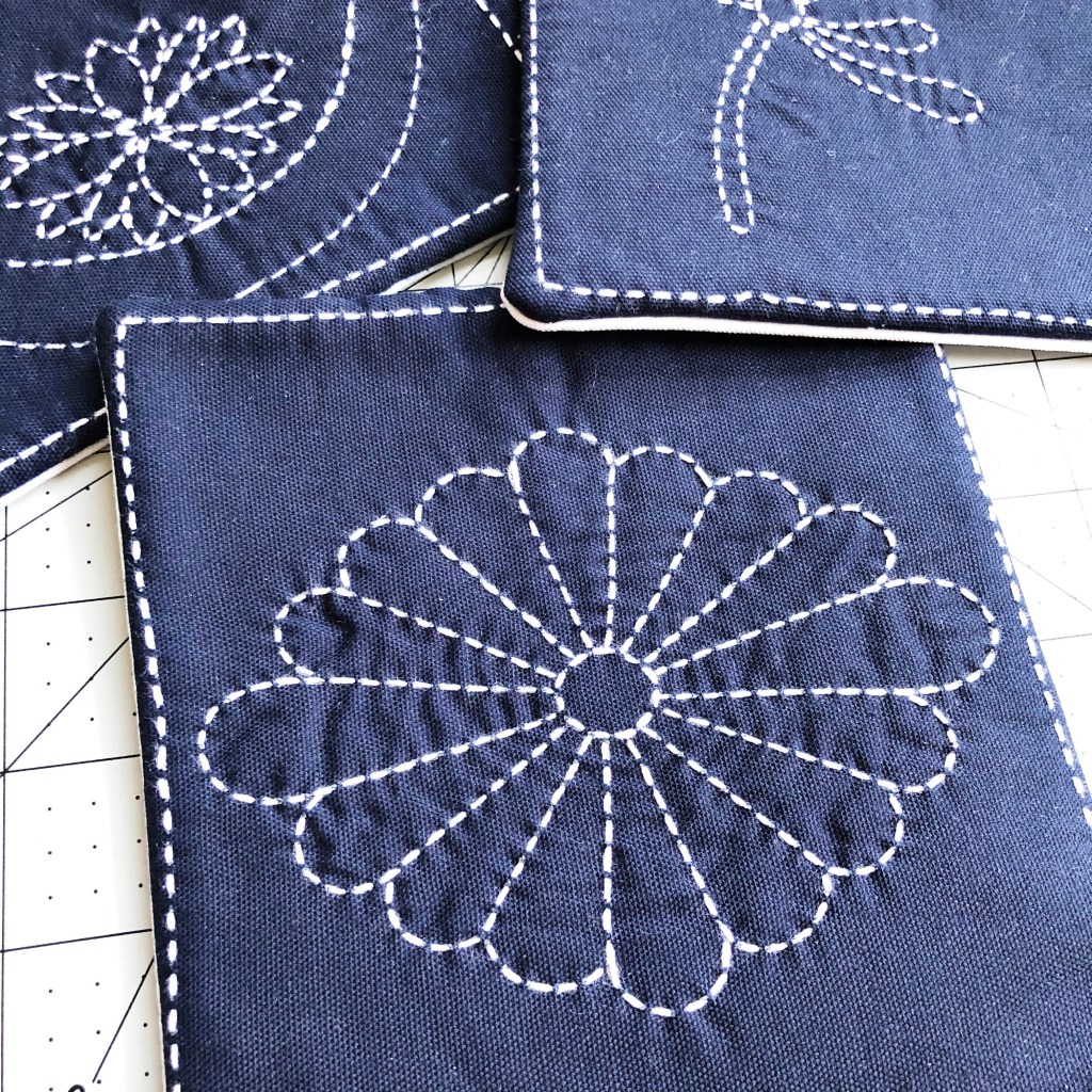 How to Create a Set of Sashiko Mug Rugs with Aurifil 12wt Thread ...