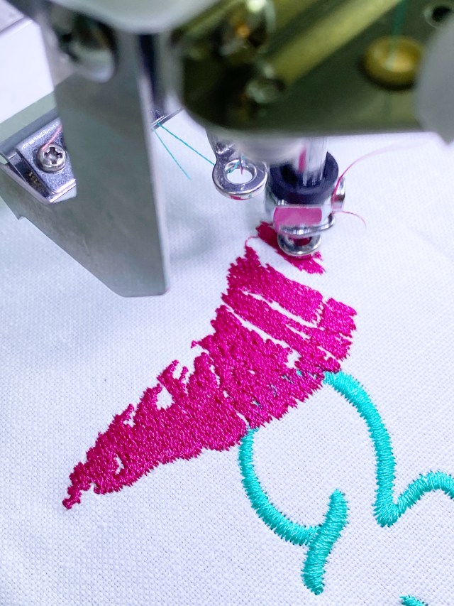 Hugs and Kisses Embroidered: Stitch out the design 