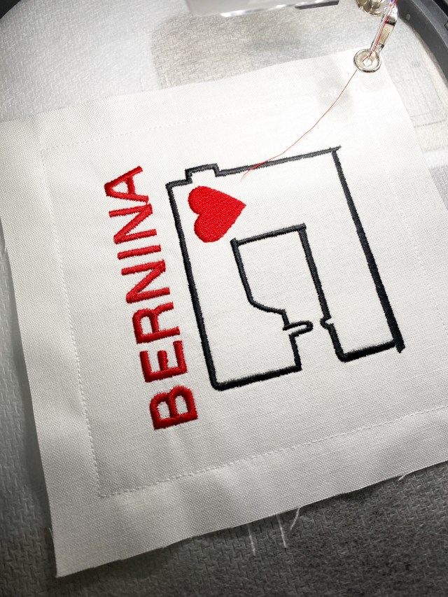 In the Hoop BERNINA Pincushion: Stitching out the design