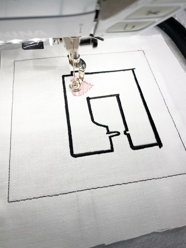 In the Hoop BERNINA Pincushion: Stitching out the design