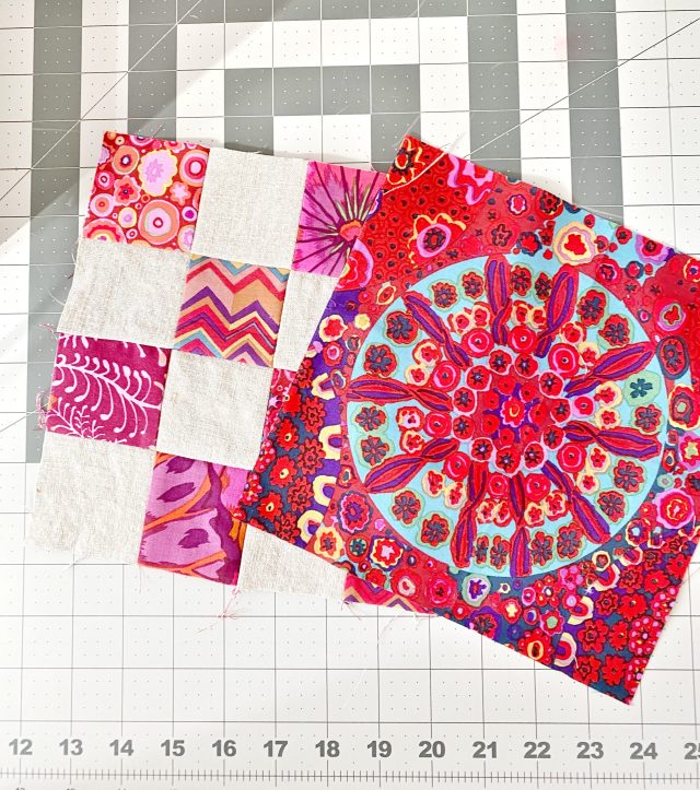 Modern Trivet: Stitch the patchwork